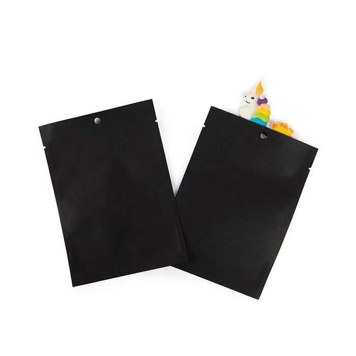 Kraft Bags Black Eco-friendly 10,2x15,2 cm Sealable (100 pieces) [KHS46BK]