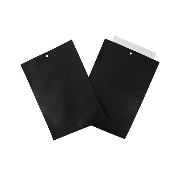 Kraft Bags Black Eco-fiendly 15,2x22,9 cm Sealable (100 pieces) [KHS69BK]