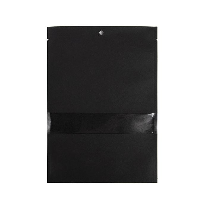 Kraft Bags Black Eco-fiendly 15,2x22,9 cm Sealable With Window (100 pieces) [KHS69BKW]