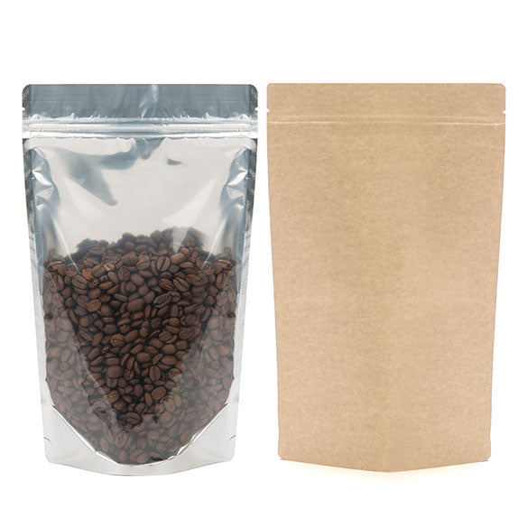 Stand Up Pouches Transparent/Kraft 17x9x28.5cm | 340 grams (100 pieces) [ZBGK4]