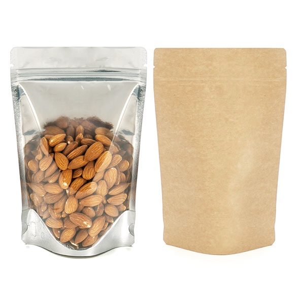 Stand Up Pouches Transparent/Kraft 13x7x20.5cm | 113 grams (100 pieces) [ZBGK3]