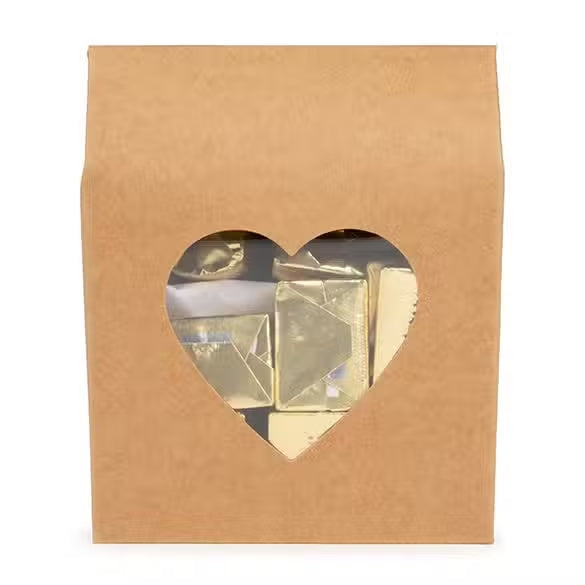 Kraft Gift Boxes with Heart Window 10,5x4,4x13,3 cm