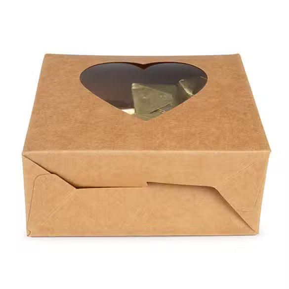 Kraft Gift Boxes with Heart Window 10,5x4,4x13,3 cm (25 pieces) [FS349]