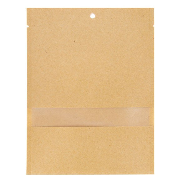 Kraft Bags Sealable 13.7x18.5cm with Window (100 pieces) [KHS57MW]