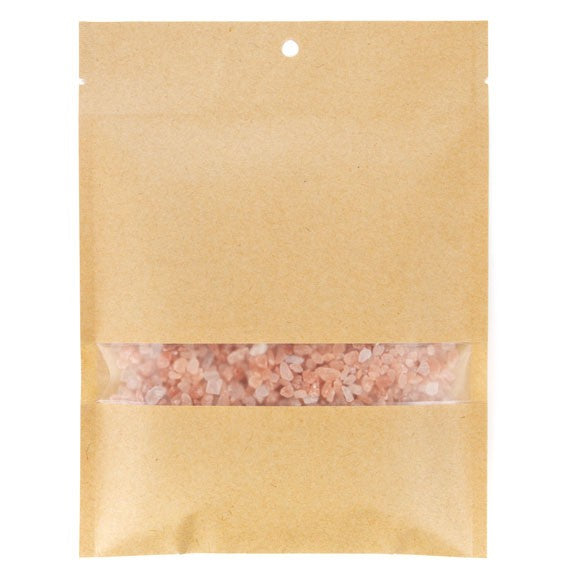 Kraft Bags Sealable 13.7x18.5cm with Window (100 pieces) [KHS57MW]