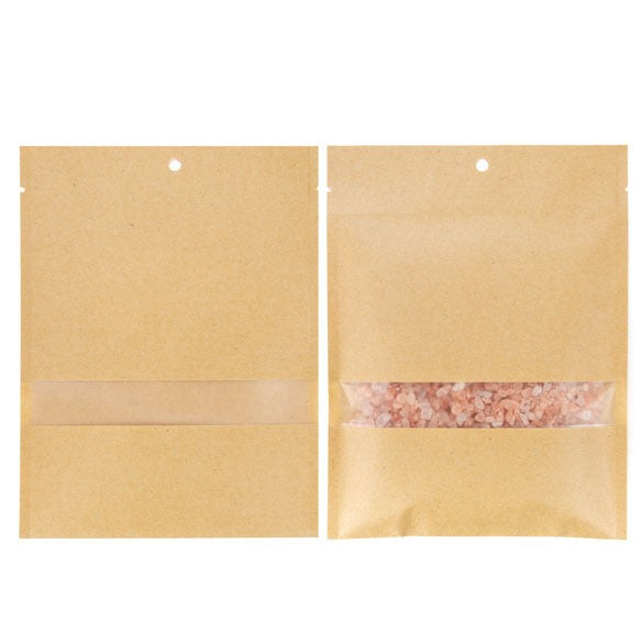 Kraft Bags Sealable 13.7x18.5cm with Window (100 pieces) [KHS57MW]