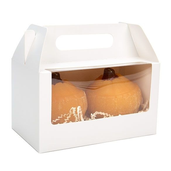 White Paper Handle Box 17.8x10.2x10.2 cm w/ Window