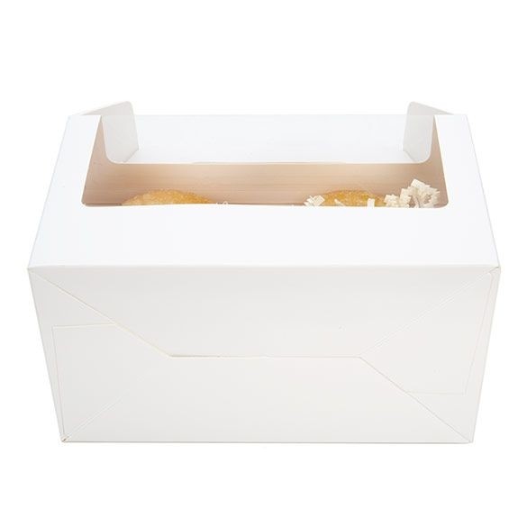 White Paper Handle Box 17.8x10.2x10.2cm w/ Window (25 Pieces) [WGWG173]