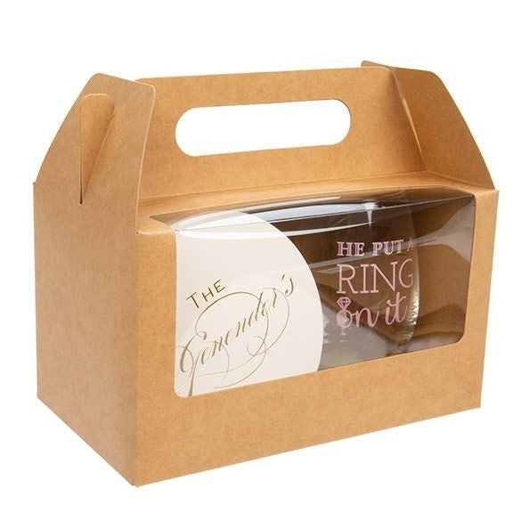 Kraft Paper Handle Box 17.8x10.2x10.2cm w/ Window (25 Pieces) [WKRG173]