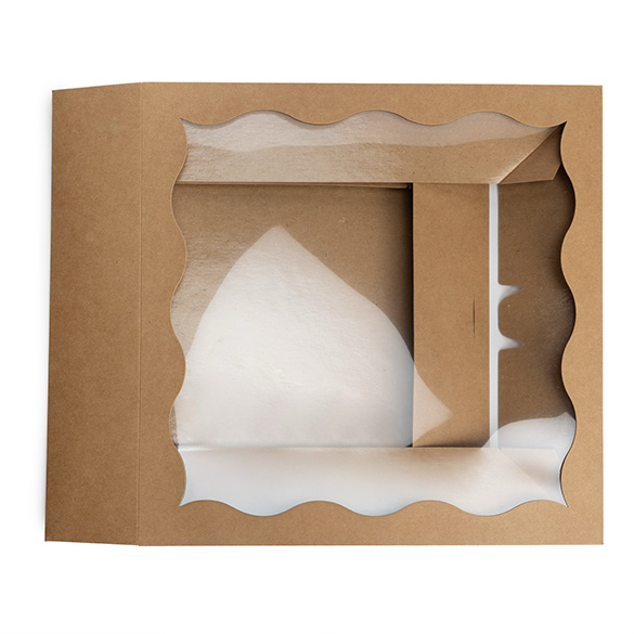 Kraft Paper Scalloped Window Box 30,5x6,4x30,5cm (25 pcs) [WKRG122]