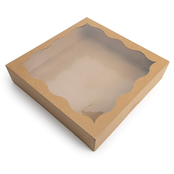 Kraft Paper Scalloped Window Box 30,5x6,4x30,5cm (25 pcs) [WKRG122]