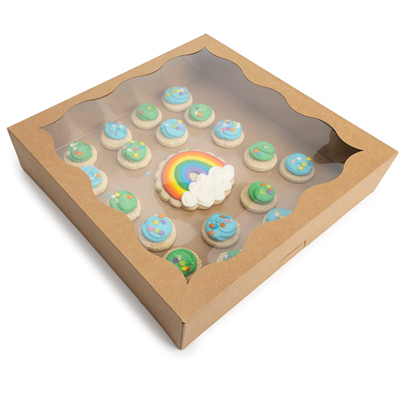 Kraft Paper Scalloped Window Box 30,5x6,4x30,5cm (25 pcs) [WKRG122]
