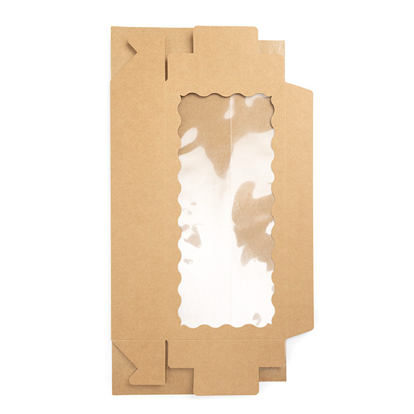 Kraft Paper Scalloped Window Box 30x6,5x14cm (25 pcs) [WKRG125]