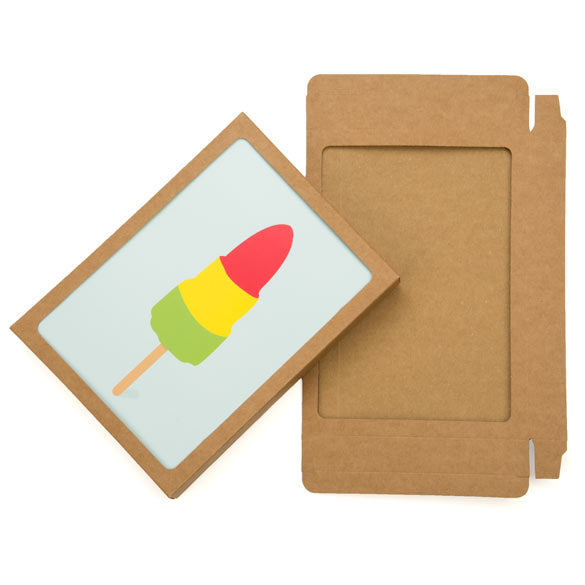Kraft Gift Boxes 13.7x2.2x18.7cm Window Cut out (25 pieces) [WKR266]