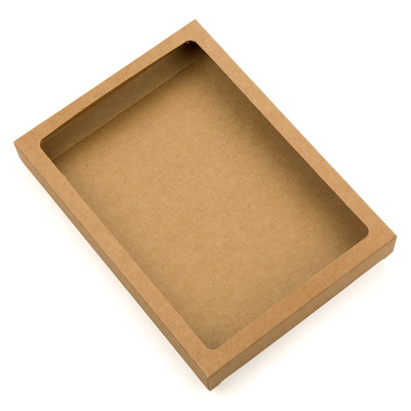 Kraft Gift Boxes 13.7x2.2x18.7cm Window Cut out (25 pieces) [WKR266]