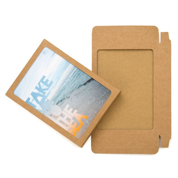 Kraft Gift Boxes 12.4x2.2x16.8cm Window Cut out (25 pieces) [WKR267]