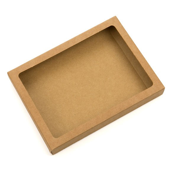 Kraft Gift Boxes 12.4x2.2x16.8cm Window Cut out (25 pieces) [WKR267]