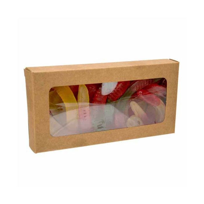 Kraft Gift Boxes with Window 7x2.1x13.8cm (25 pieces) [WKRG315]
