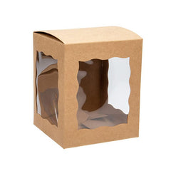 3 Sided Window Box Kraft 10,2x10,2x11,7cm (25 Pieces) [WKRG346]