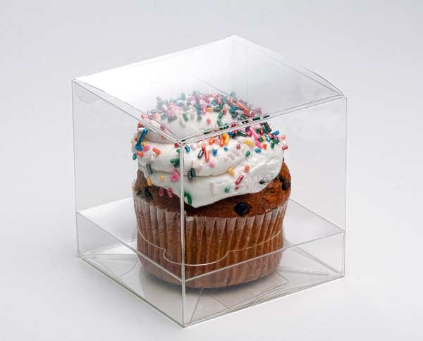 Plastic Gift Boxes for Jumbo Cupcakes 10.2x10.2x10.2cm (100 pieces) [CBS208]