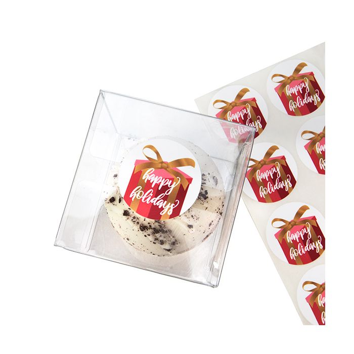 Stickers Round Round Red/White with White Tekst 3,8 cm (1 Sheet) [LS1HHH]