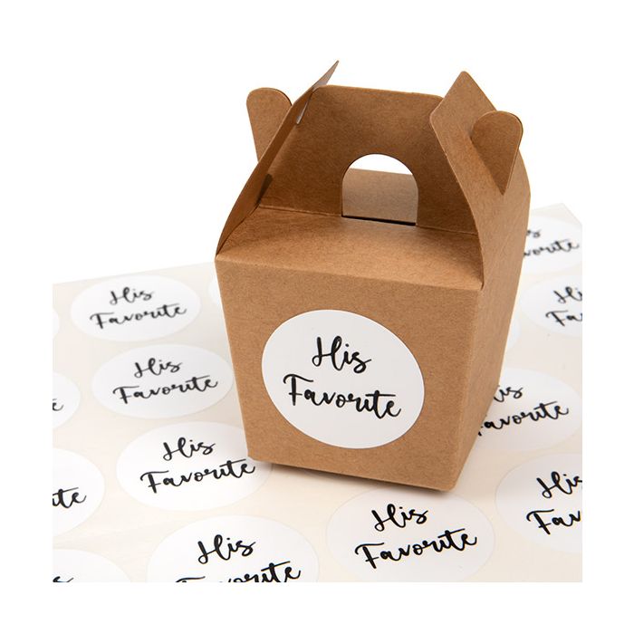 Stickers Round His Favorite (White w/ Black Text) 3,8 cm (1 Sheet) [LS1HHIS]