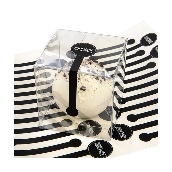 Stickers Lollipop Shape Homemade (Black w/ White Text) 2,5x10,2 cm (1 Shet) [LSLHOME]