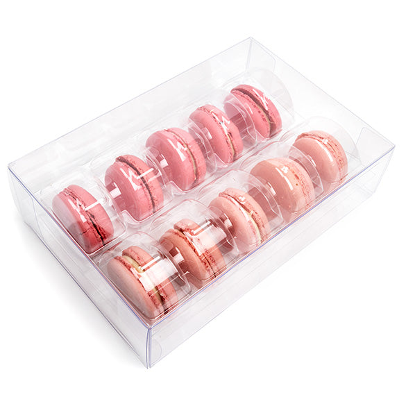 Plastic Gift Boxes set for 10 Macarons 12.9x5.1x19.1cm incl. Insert (25 pieces) [MBS2]