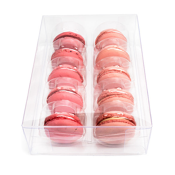 Plastic Gift Boxes set for 10 Macarons 12.9x5.1x19.1cm incl. Insert (25 pieces) [MBS2]