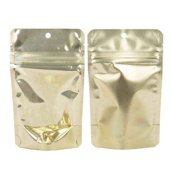 Stand Up Pouches Transparent/Matt Gold 7.9x5.1x13cm | 28 grams (100 pieces) [ZBGMG1]