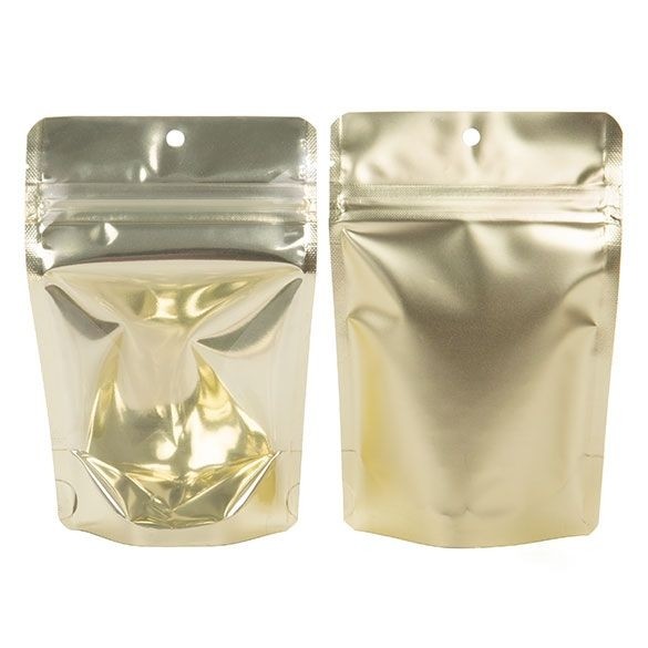 Stand Up Pouches Transparent/Matt Gold 10.2x6x15.2cm | 57 grams (100 pieces) [ZBGMG2]