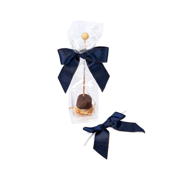 Bows Pre-tied Metallic Midnight Blue 8,9 cm (25 pieces) [MBOWM]