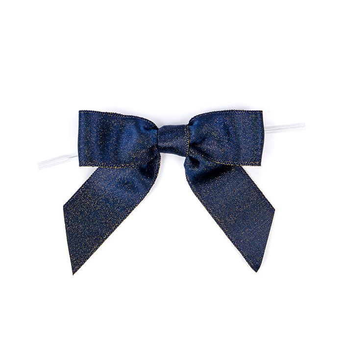 Bows Pre-tied Metallic Midnight Blue 8,9 cm