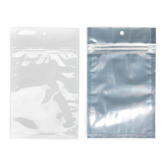 Grip Seal Bags Transparent/White 9x12.5cm (100 pieces) [HZBB4CW]