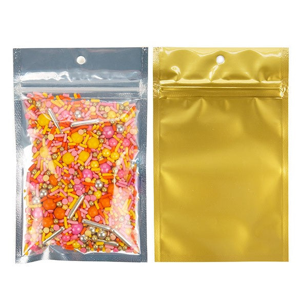 Grip Seal Bags Transparent/Gold 9x12.5cm (100 pieces) [HZBB4CG]