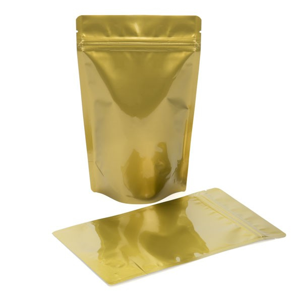 Stand Up Pouches Gold 13x7x20.5cm | 113 grams (100 pieces) [ZBGM3G]