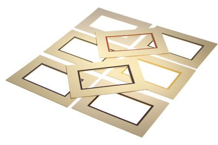 Mount Board Double thick Ivory/Black 12.7x17.8cm with 9.2x14.3cm Window (10 pieces) [MD20129]