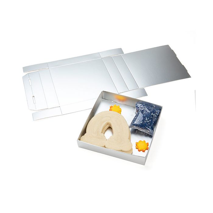 Silver Kraft Gift Boxes Bottom 13x2.5x13.3cm (25 pieces) [MS357]