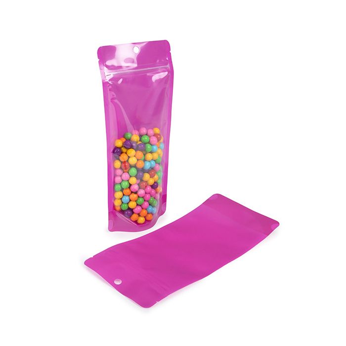 Stand Up Pouch Neon Purple 10.8x6x23.8 cm w/ Hang Hole (100 pieces) [ZBGN1NPR]
