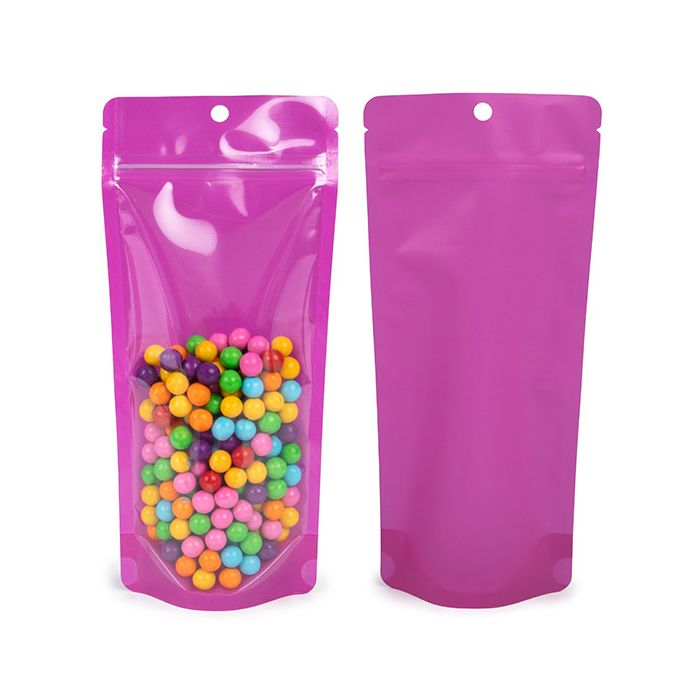 Stand Up Pouch Neon Purple 10.8x6x23.8 cm w/ Hang Hole (100 pieces) [ZBGN1NPR]