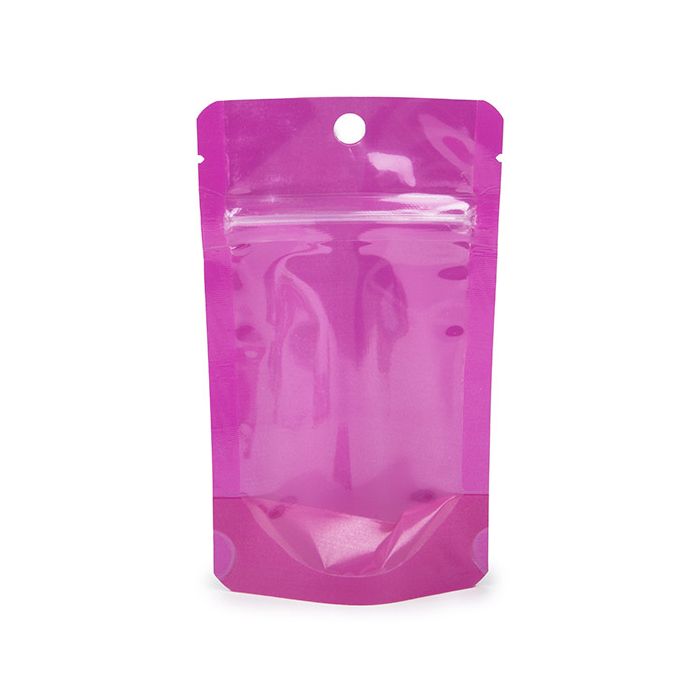 Stand Up Pouch Neon Purple 7.9x5.1x13 cm w/ Hang Hole (100 pieces) [ZBGN1PR]