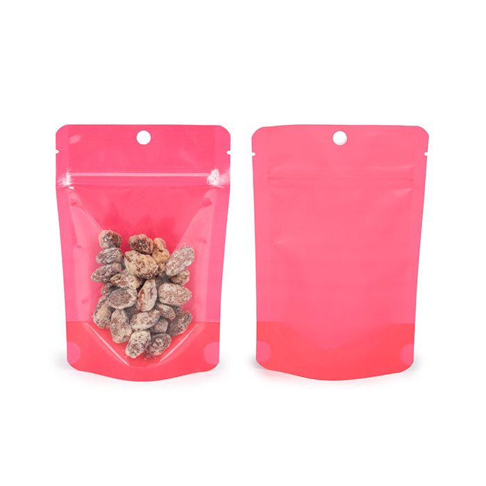 Stand Up Pouch Neon Pink 10.2x6x15.2 cm w/ Hang Hole (100 pieces) [ZBGN2PK]