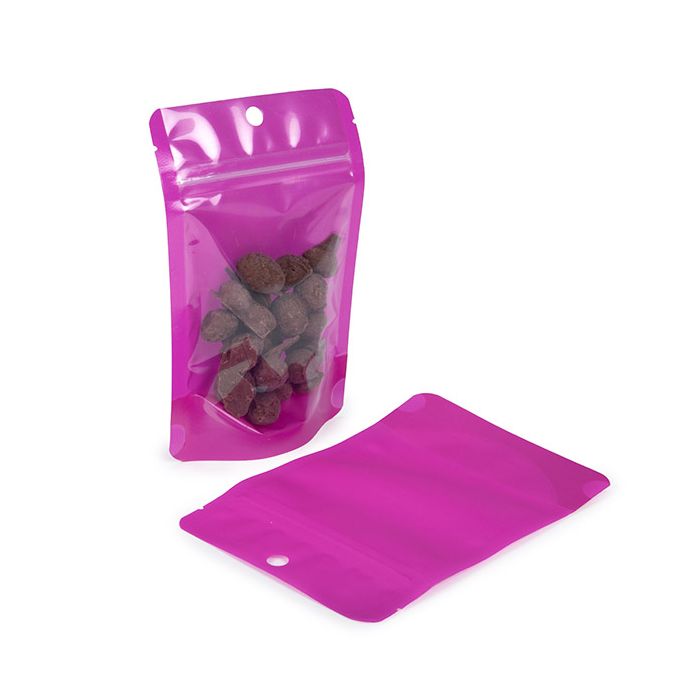 Stand Up Pouch Neon Purple 10.2x6x15.2 cm w/ Hang Hole (100 pieces) [ZBGN2PR]