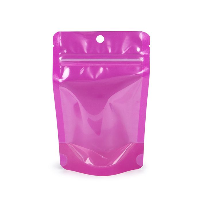 Stand Up Pouch Neon Purple 10.2x6x15.2 cm w/ Hang Hole (100 pieces) [ZBGN2PR]