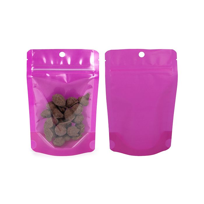 Stand Up Pouch Neon Purple 10.2x6x15.2 cm w/ Hang Hole (100 pieces) [ZBGN2PR]