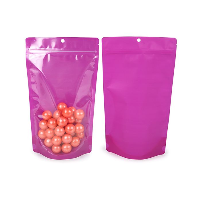 Stand Up Pouch Neon Purple 17.1x8.9x28.6 cm w/ Hang Hole (100 pieces) [ZBGN4PR]