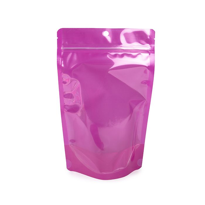 Stand Up Pouch Neon Purple 14.9x8.9x23.2 cm w/ Hang Hole
