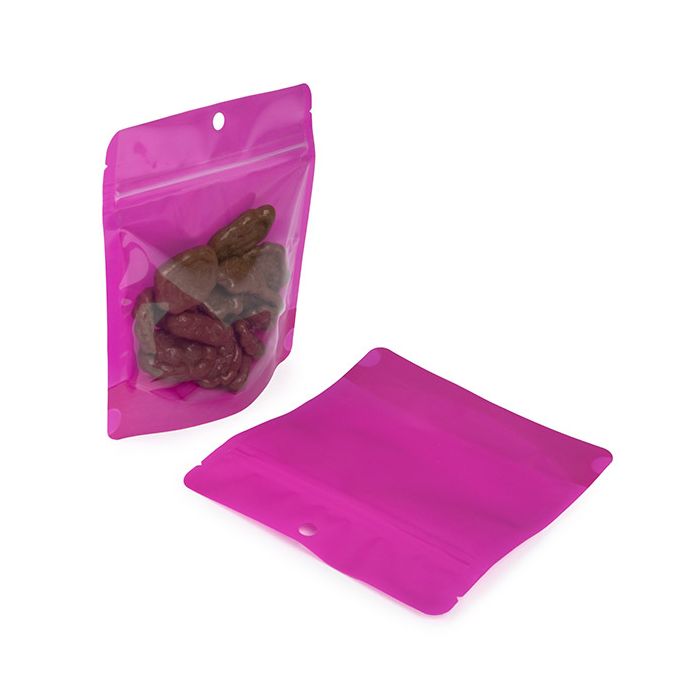 Stand Up Pouch Neon Purple 15.9x6.4x14.6 cm w/ Hang Hole (100 pieces) [ZBGNSHZPR]