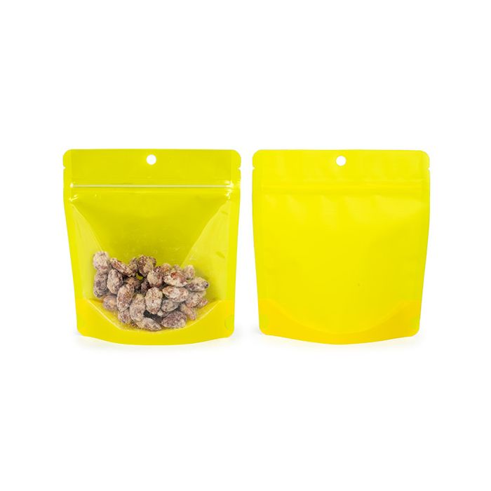 Stand Up Pouch Neon Yellow 15.9x6.4x14.6 cm w/ Hang Hole (100 pieces) [ZBGNSHZYW]