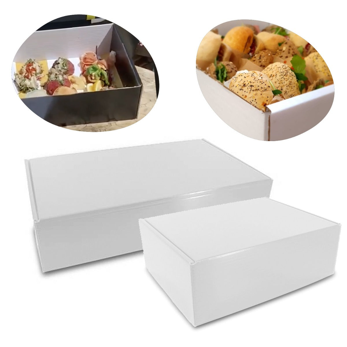 Food boxes 38x30x14cm White (25 pcs) [FP-NS1024]
